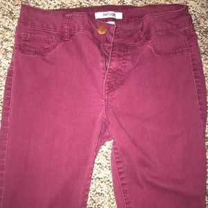 Maroon skinny jeans